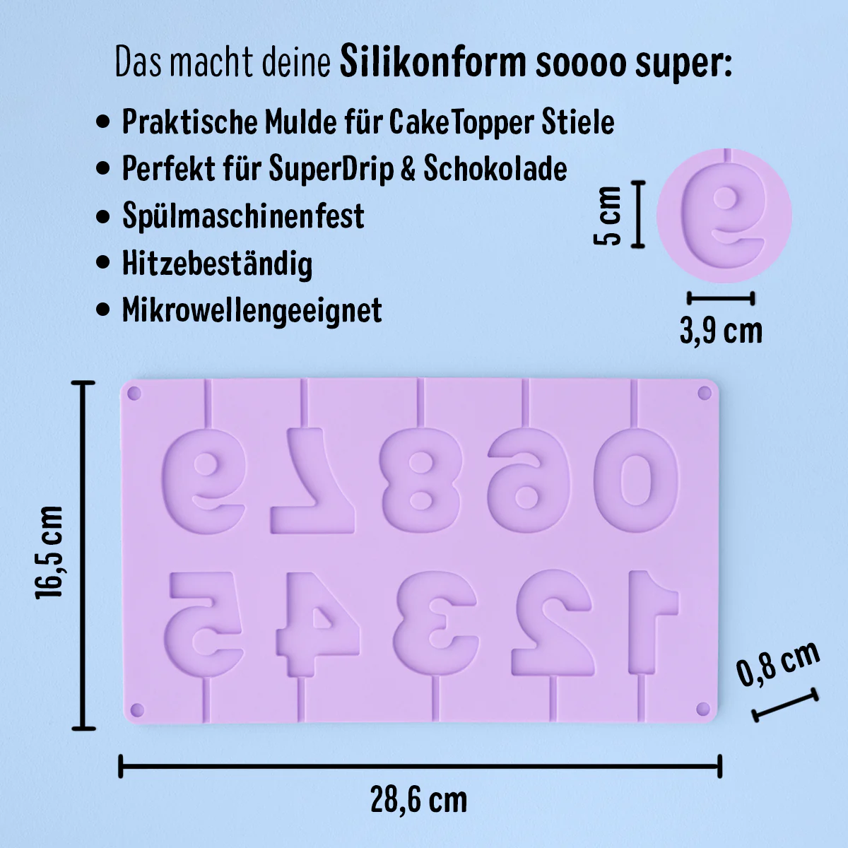 Silikonform Zahlen am Stiel - Image 4